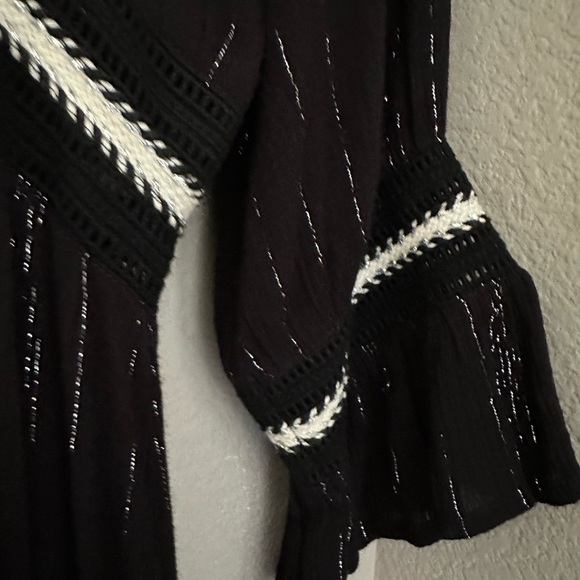 LoveStitch Dress Empire Waist Bohemian Button Front A-Line Maxi, M. Goth, witchy - Picture 7 of 12